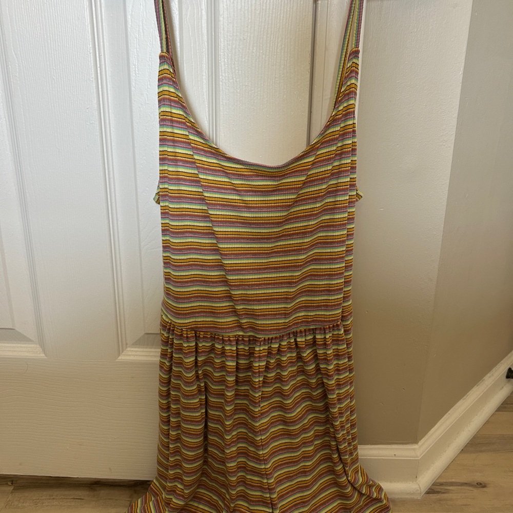 Wild Fable Red and Orange Striped Jumpsuit